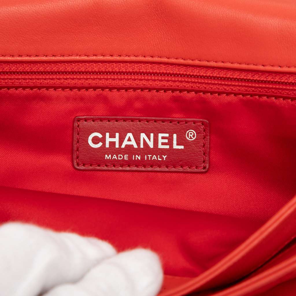 Chanel Quilted Lambskin Ultimate Stitch Flap Orange Leather Good condition - Box View
