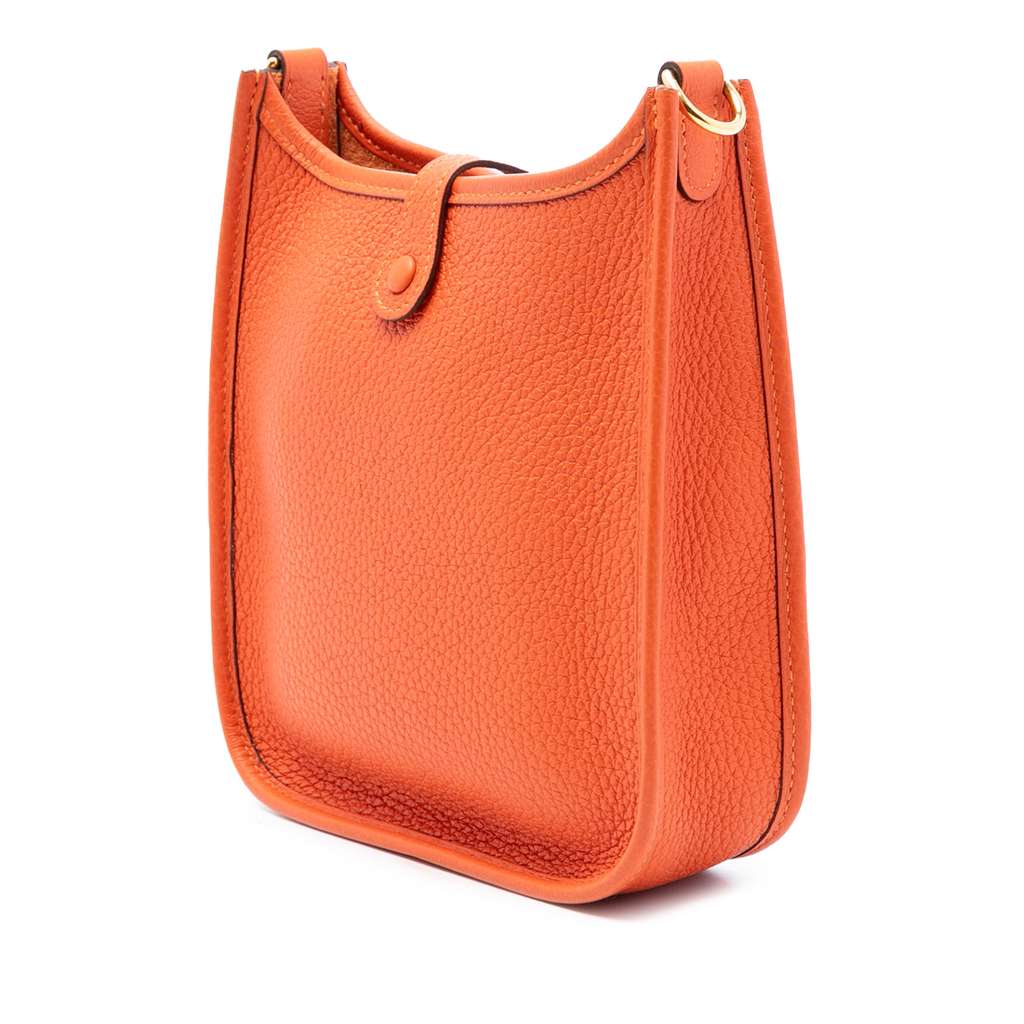 Hermès Clemence Evelyne TPM 16 Orange Leather Good condition - Back View