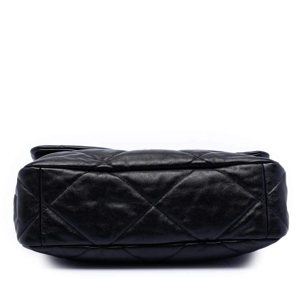 Chanel Large Lambskin 19 Flap Black Leather Good condition - Inside View
