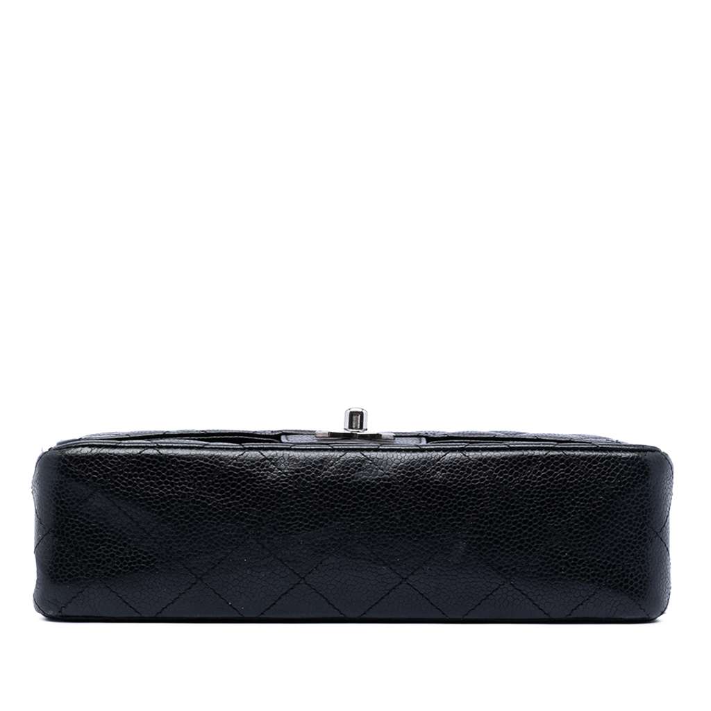 Chanel Small Classic Caviar Double Flap Black Leather Good condition - Back View