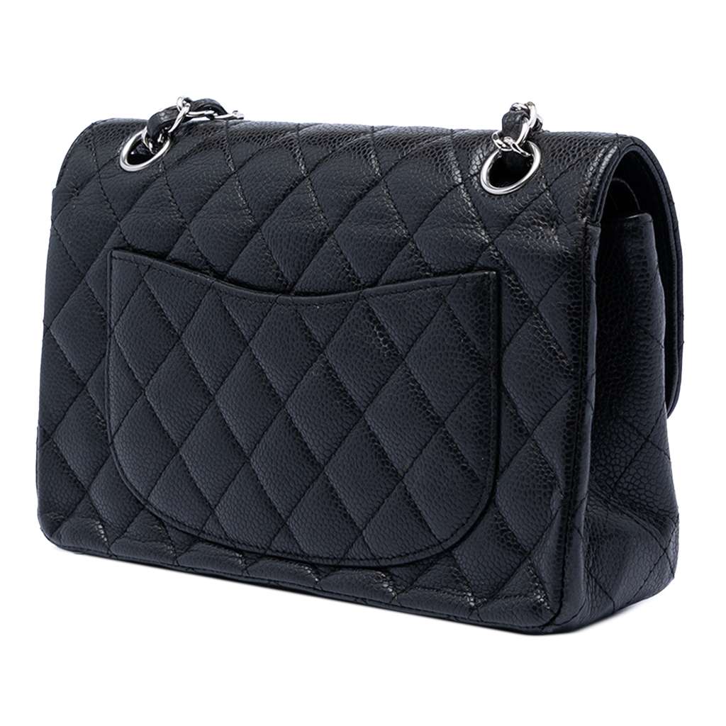 Chanel Small Classic Caviar Double Flap Black Leather Good condition - Inside View