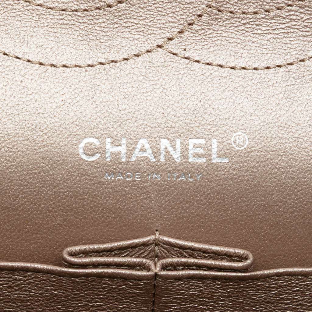 Chanel Jumbo Classic Metallic Lambskin Double Flap Brown Leather Good condition - Box View