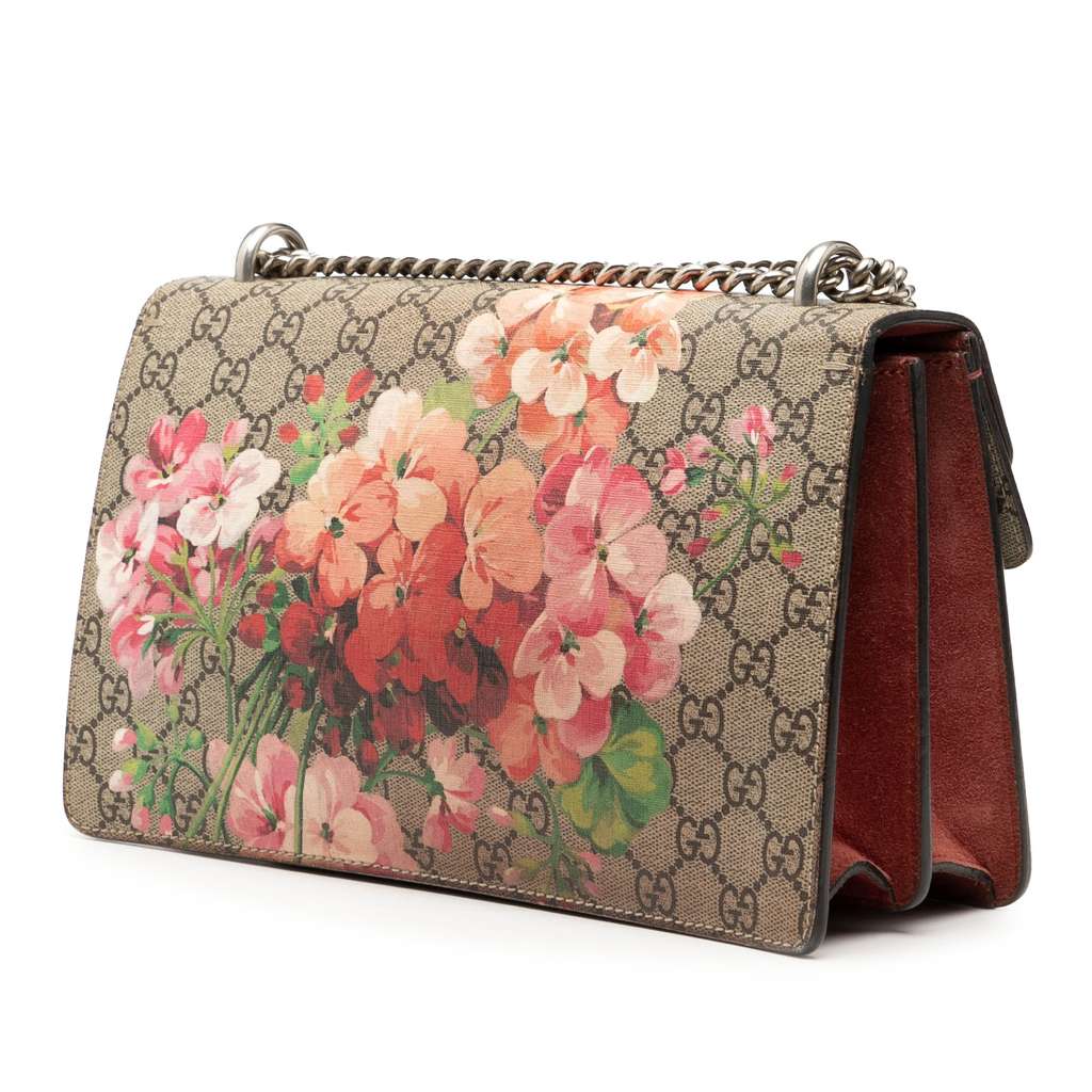 Gucci Small GG Supreme Blooms Dionysus Shoulder Bag Brown Canvas Good condition - Back View