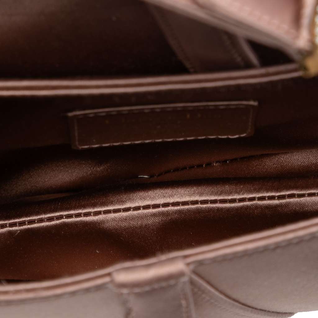 Dior Mini Satin Crystal Embellished Saddle Bag Pink Satin Good condition - Model View