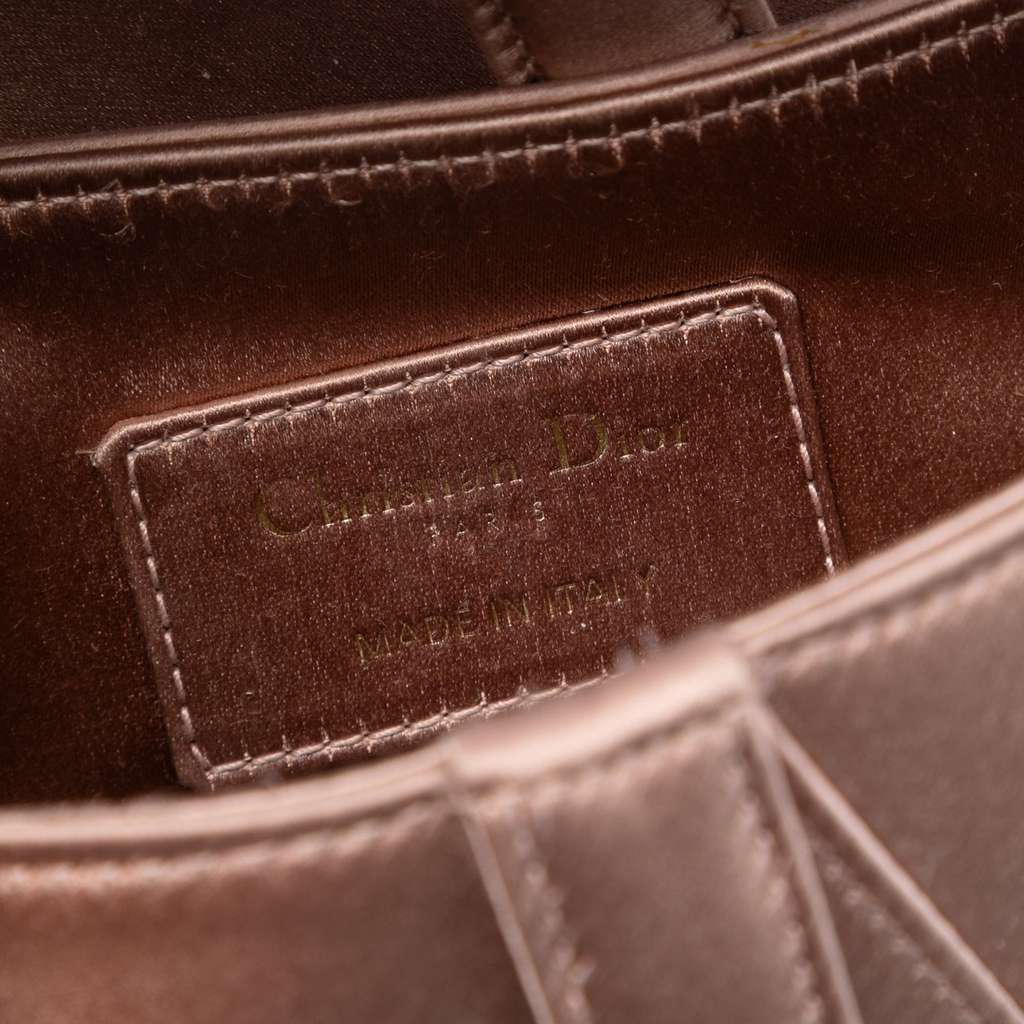 Dior Mini Satin Crystal Embellished Saddle Bag Pink Satin Good condition - Box View