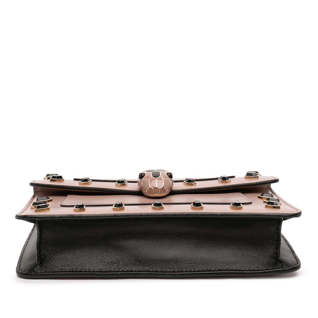 Bvlgari Studded Leather Serpenti Forever Chain Crossbody Brown Leather Good condition - Inside View