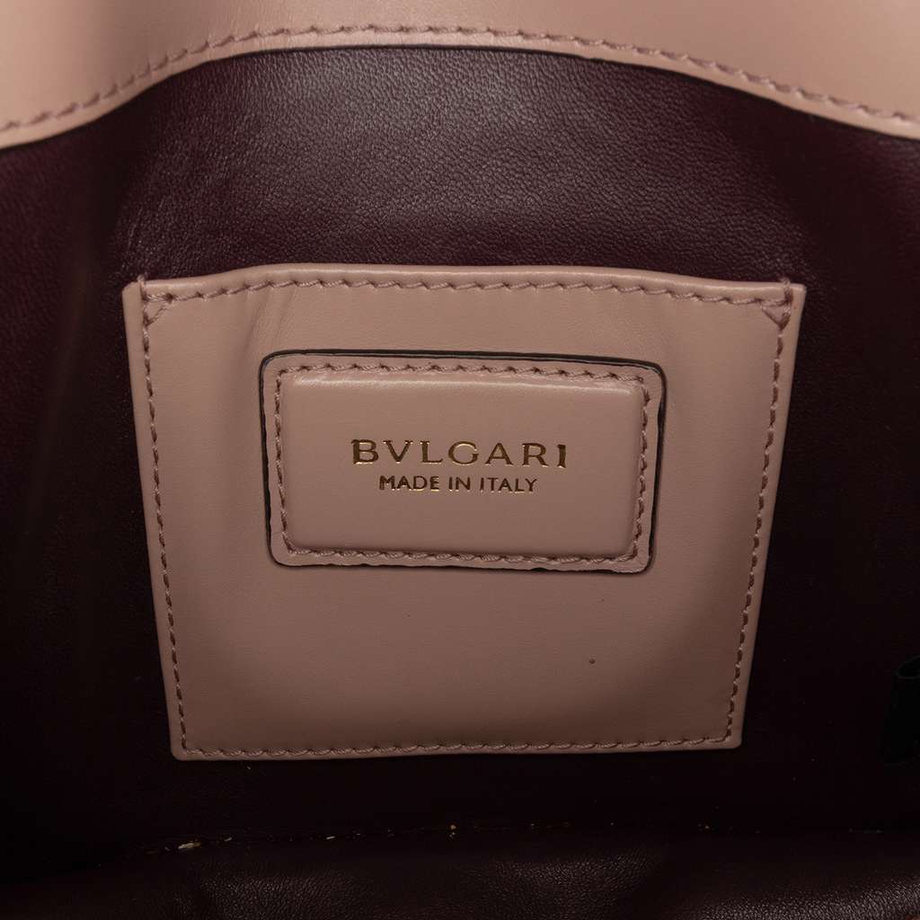 Bvlgari Studded Leather Serpenti Forever Chain Crossbody Brown Leather Good condition - Box View
