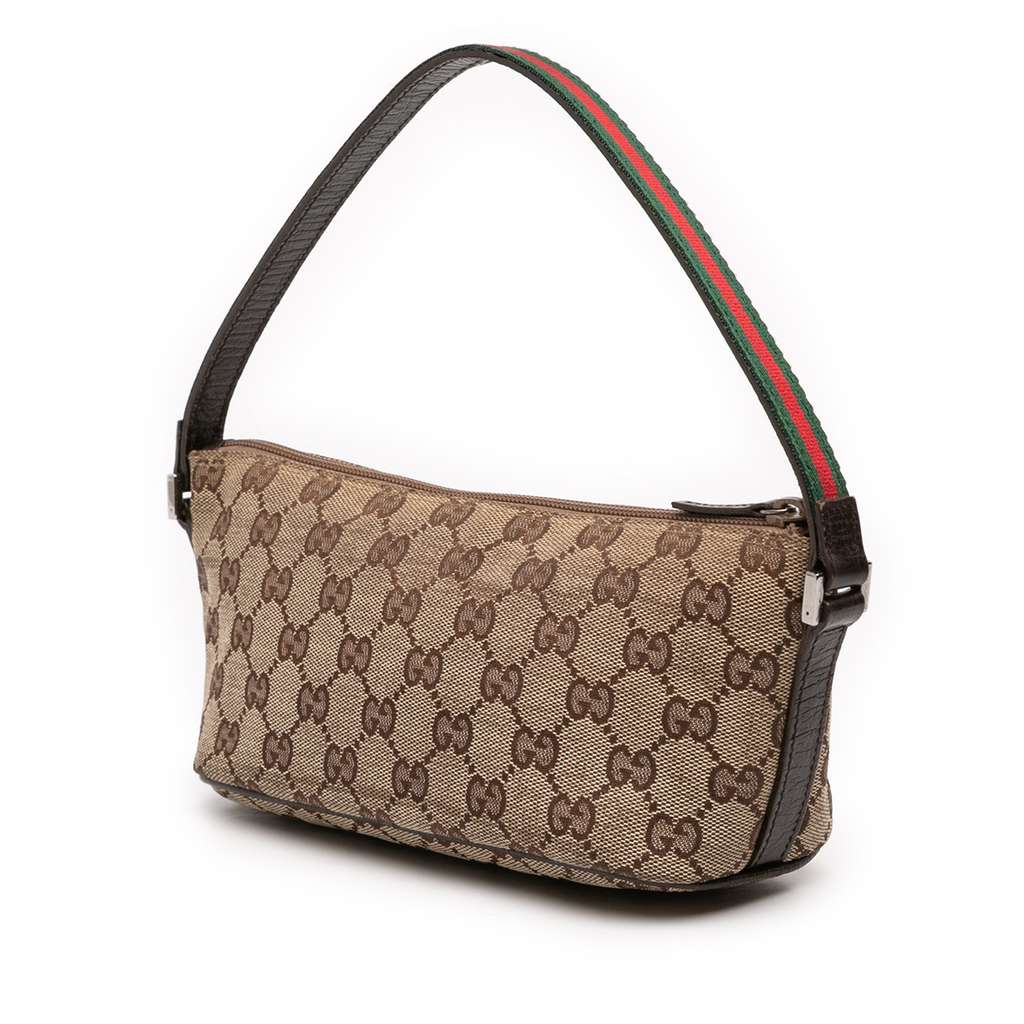 Gucci GG Canvas Web Boat Brown Canvas Good condition - Back View