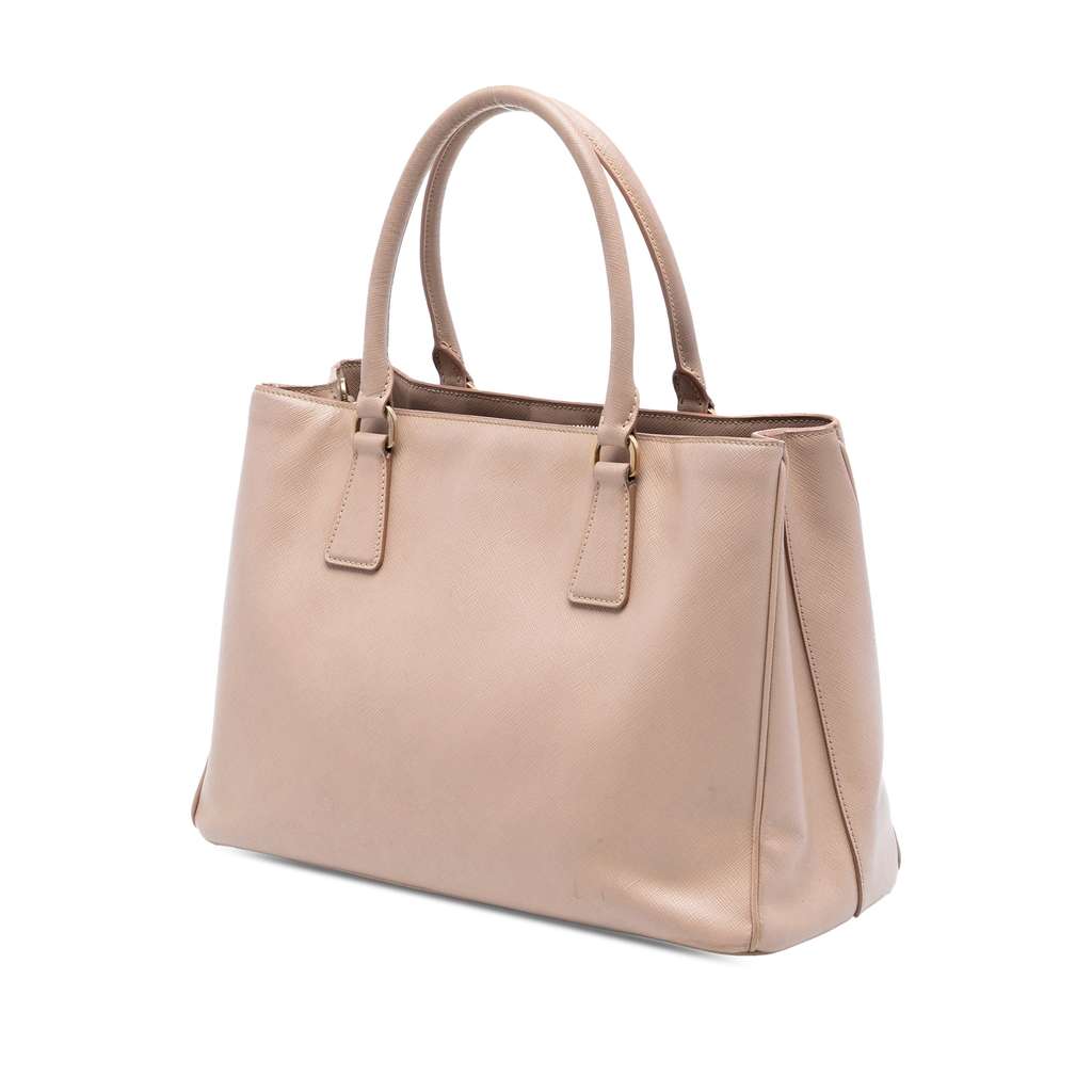 Prada Large Saffiano Lux Galleria Double Zip Satchel Brown Leather Good condition - Back View