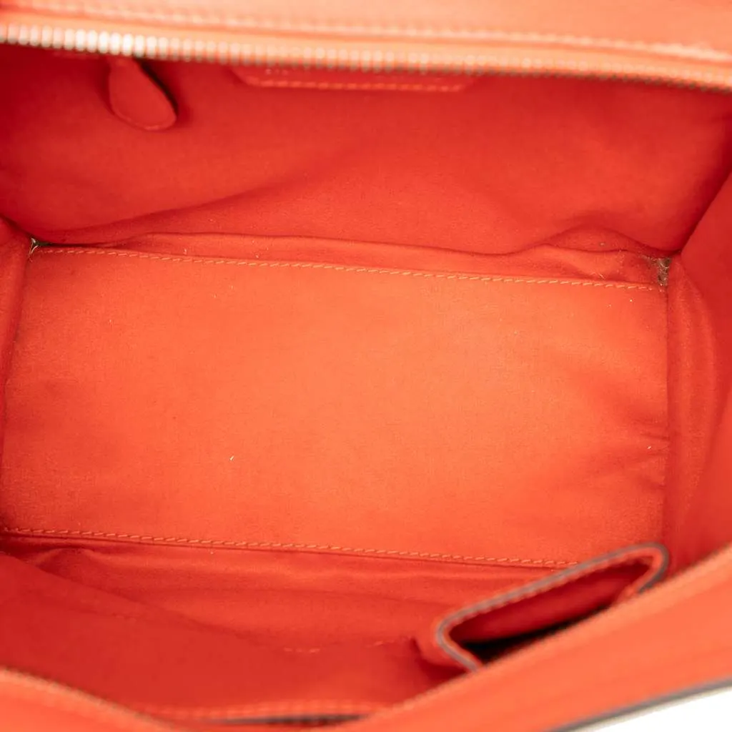 Celine Micro Leather Luggage Tote Orange Leather Good - Model View