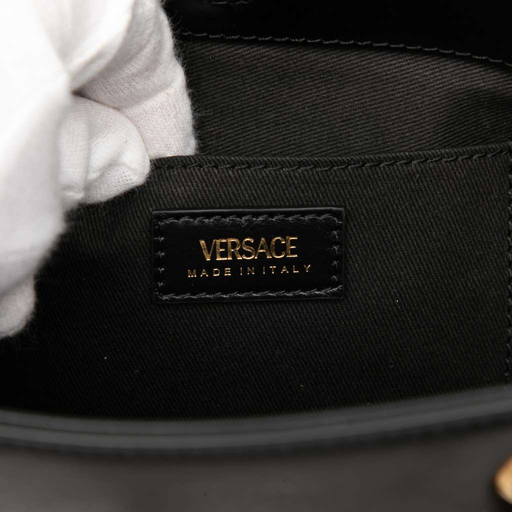 Versace Leather La Medusa Shoulder Bag Black Leather Good condition - Box View