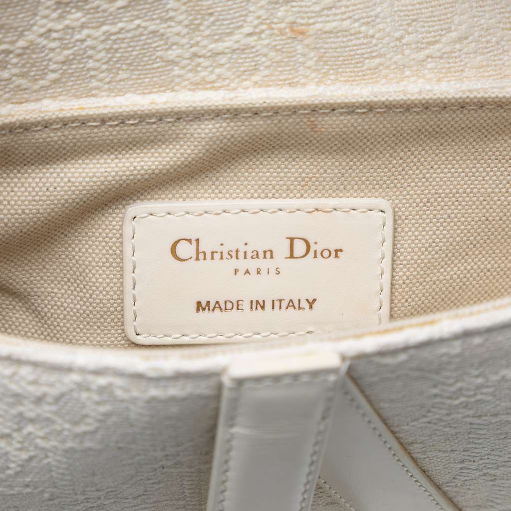 Dior Mini Oblique Canvas Saddle Bag White Canvas Good condition - Box View