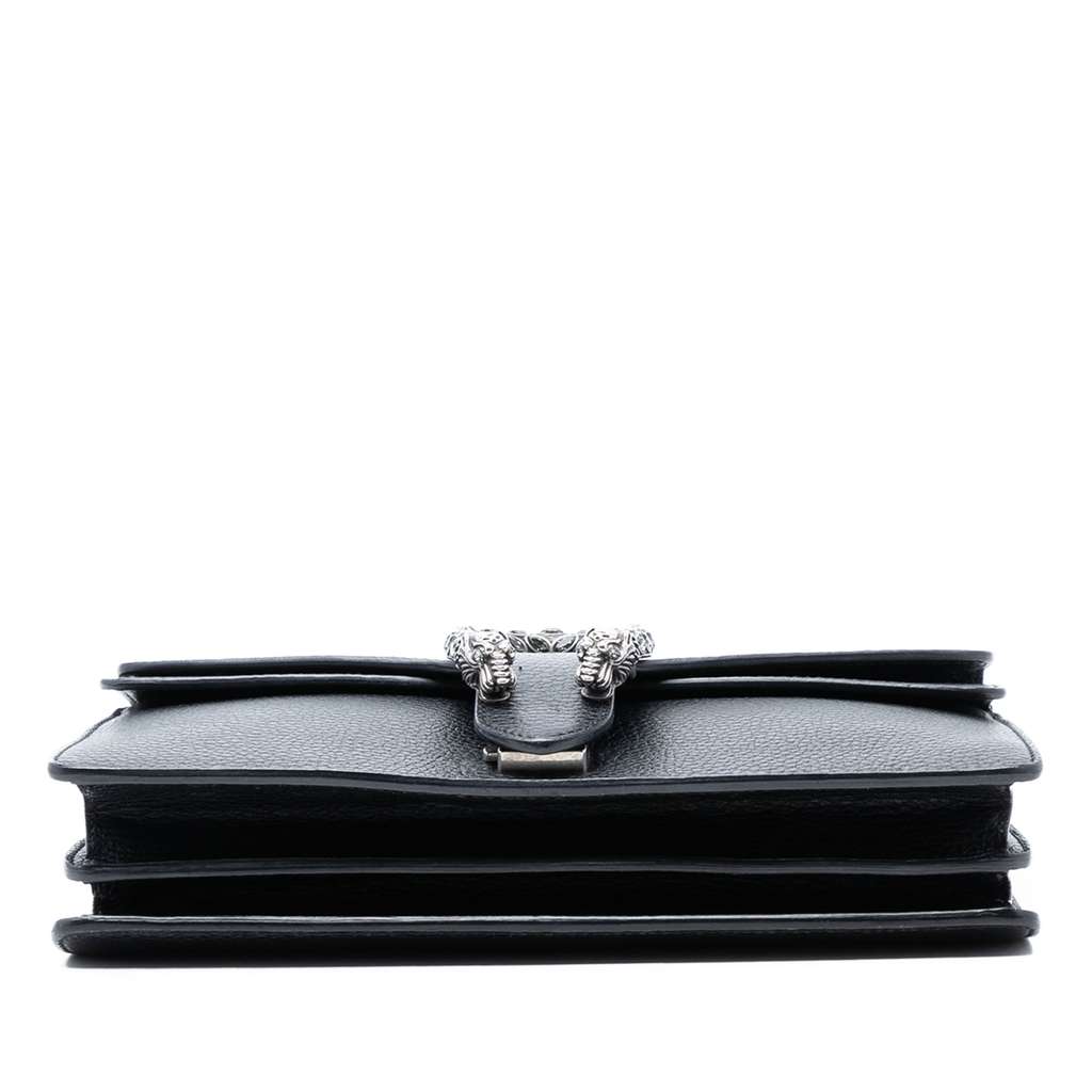 Gucci Medium Leather Dionysus Shoulder Bag Black Leather Good condition - Inside View