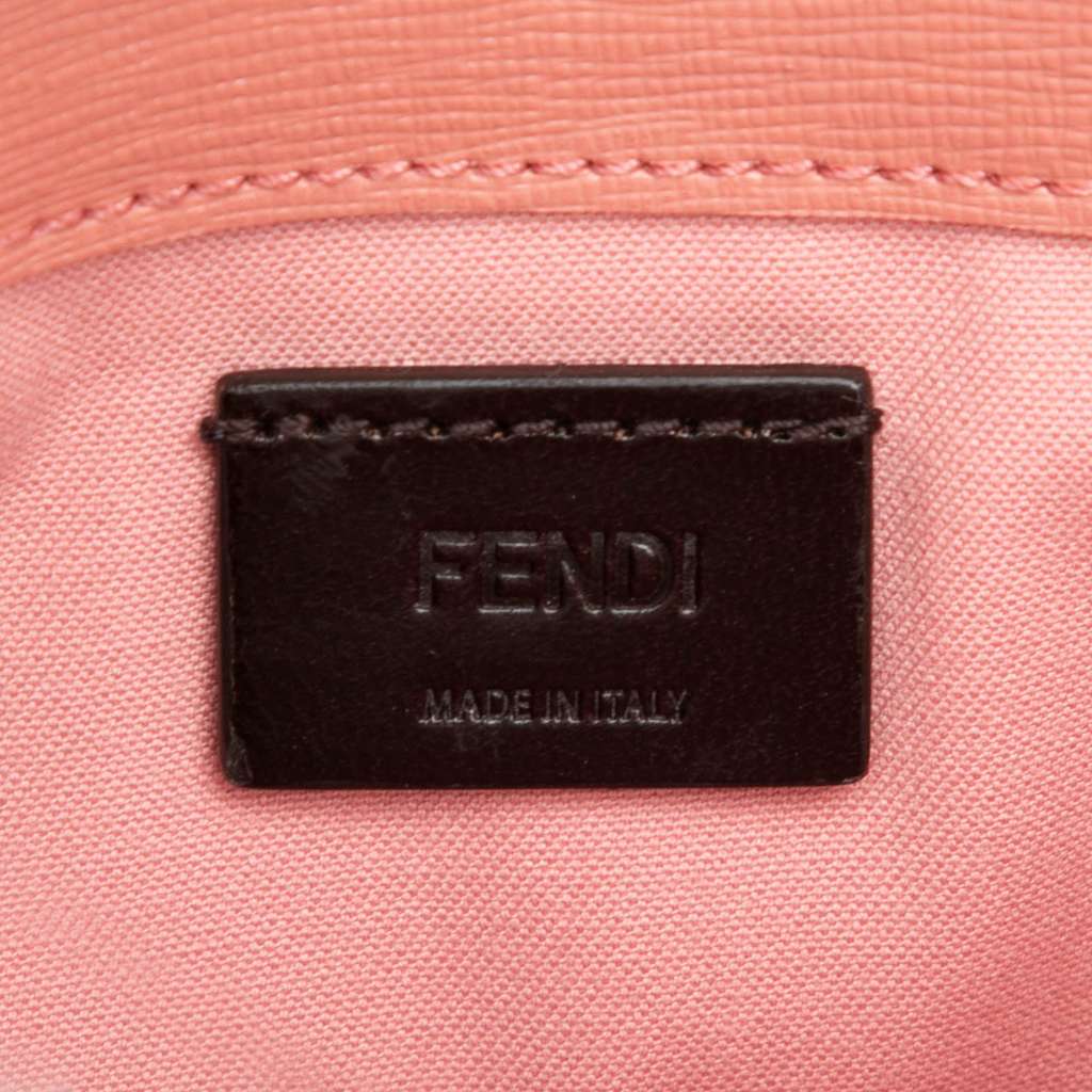 Fendi Leather Crystal Eye Monster Tube Wallet On Chain Pink Leather Good condition - Box View