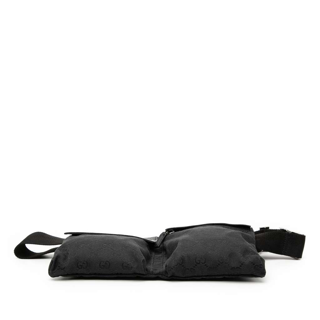 Gucci GG Canvas Double Pocket Belt Bag Black Canvas Good condition - Inside View