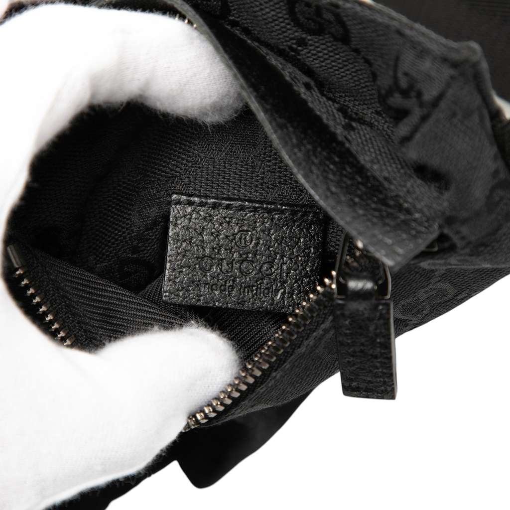 Gucci GG Canvas Double Pocket Belt Bag Black Canvas Good condition - Box View