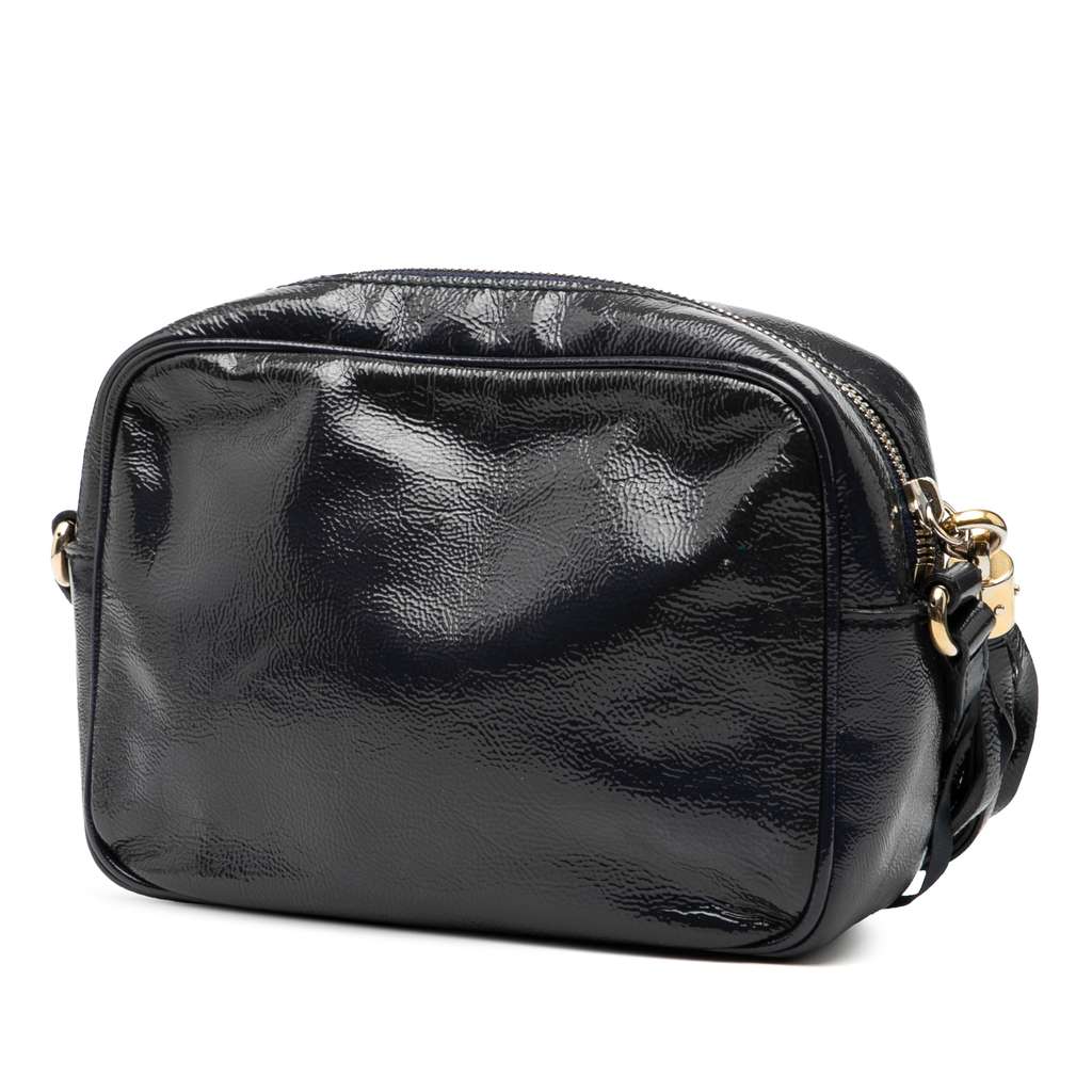 Gucci Patent Soho Disco Crossbody Blue Leather Good condition - Back View