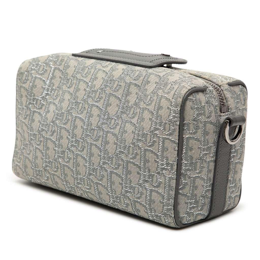 Dior Oblique Canvas Lingot 22 Bag Grey Canvas Good condition - Back View