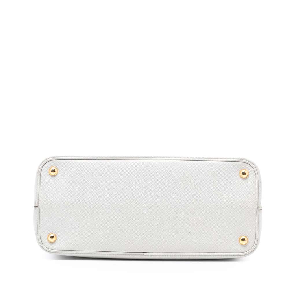 Prada Medium Bicolor Saffiano Cuir Double Satchel White Leather Good condition - Inside View