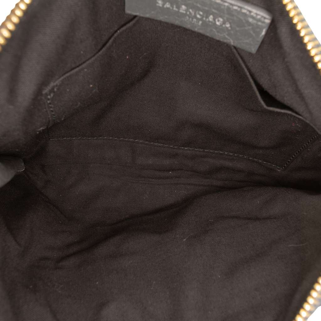 Balenciaga Lambskin Motocross Giant 12 Zip Around Flat Clutch Grey Leather Good condition - Model View