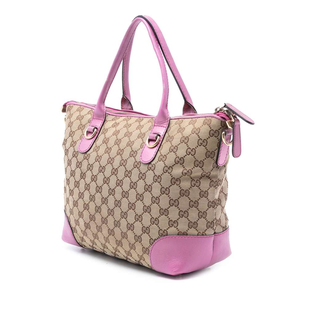 Gucci GG Canvas Heart Bit Satchel Brown Canvas Good condition - Back View