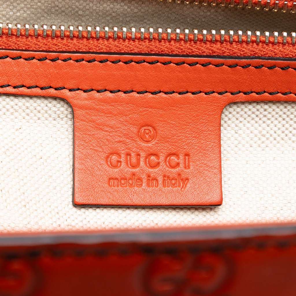 Gucci Large Guccissima Emily Shoulder Bag Orange Leather Good condition - Box View