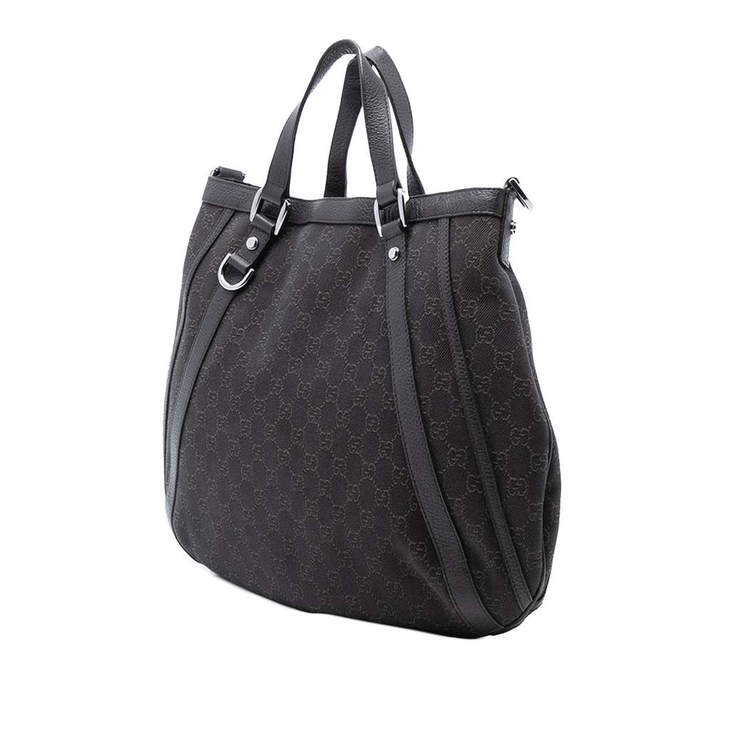 Gucci GG Denim Abbey D Ring Satchel Brown Denim Good condition - Back View