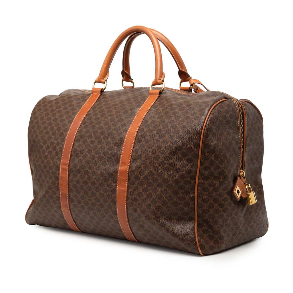 Celine Macadam Coated Canvas Travel Bag Brown Canvas Fair condition - Back View