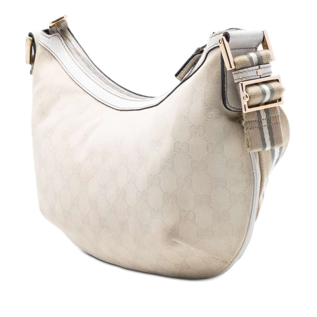 Gucci GG Canvas Web Crossbody White Canvas Good condition - Back View