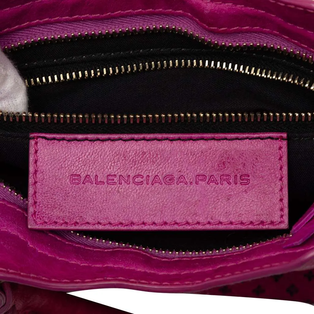 Balenciaga Mini Lambskin Motocross Stadio Laser Cut Cross Classic City Satchel Pink Leather Very good - Box View