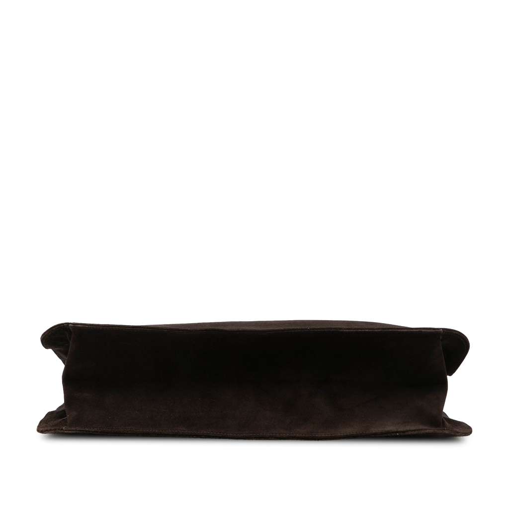 Gucci Suede Shoulder Bag Brown Leather Good condition - Inside View