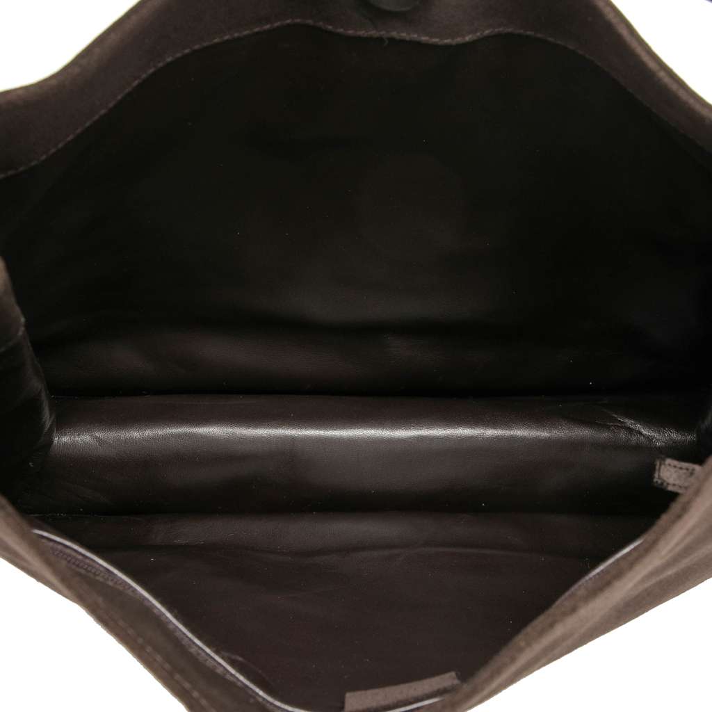 Gucci Suede Shoulder Bag Brown Leather Good condition - Model View