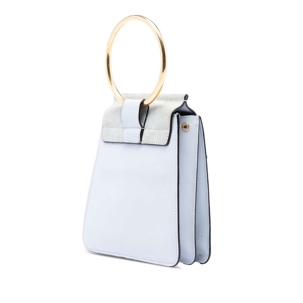 Chloé Mini Calfskin and Suede Faye Bracelet Bag Grey Leather Good condition - Back View