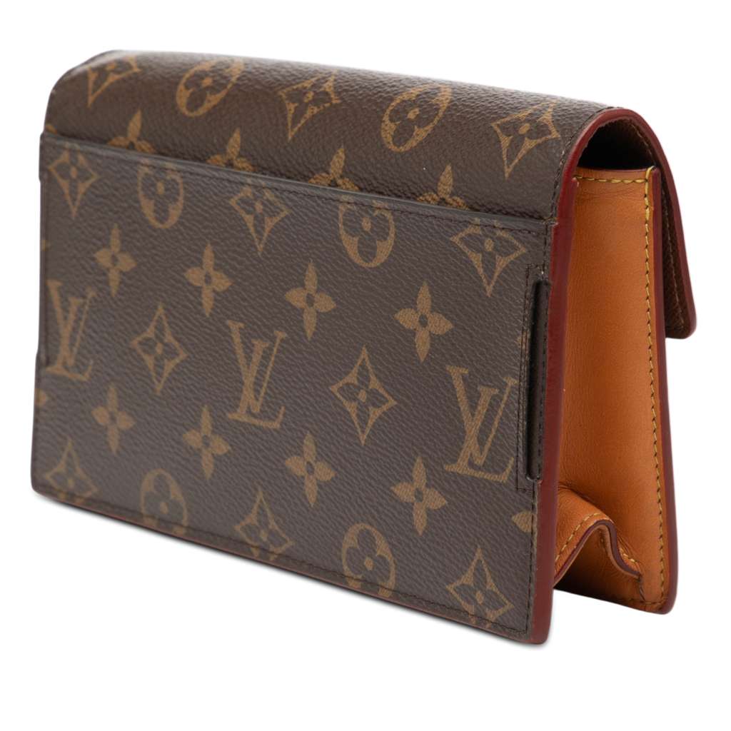 Louis Vuitton Monogram S Lock Belt Pouch MM Brown Good condition - Back View