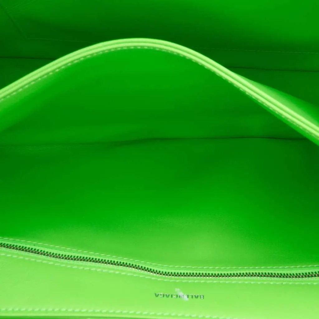 Balenciaga Embossed Leather BB Monogram Chain Flap Green Leather Very good - Model View