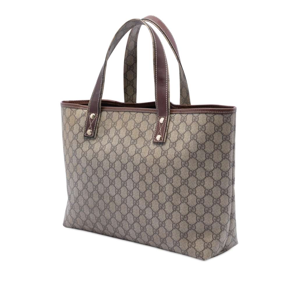 Gucci GG Supreme Web Tote Brown Canvas Good condition - Back View