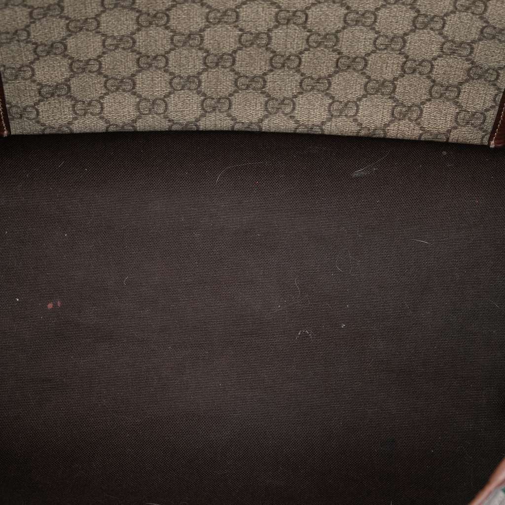 Gucci GG Supreme Web Tote Brown Canvas Good condition - Model View