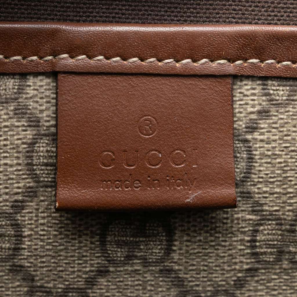 Gucci GG Supreme Web Tote Brown Canvas Good condition - Box View