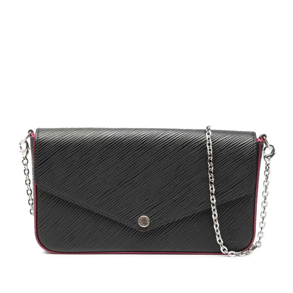 Louis Vuitton Epi Pochette Felicie Black Leather Very good - Front View