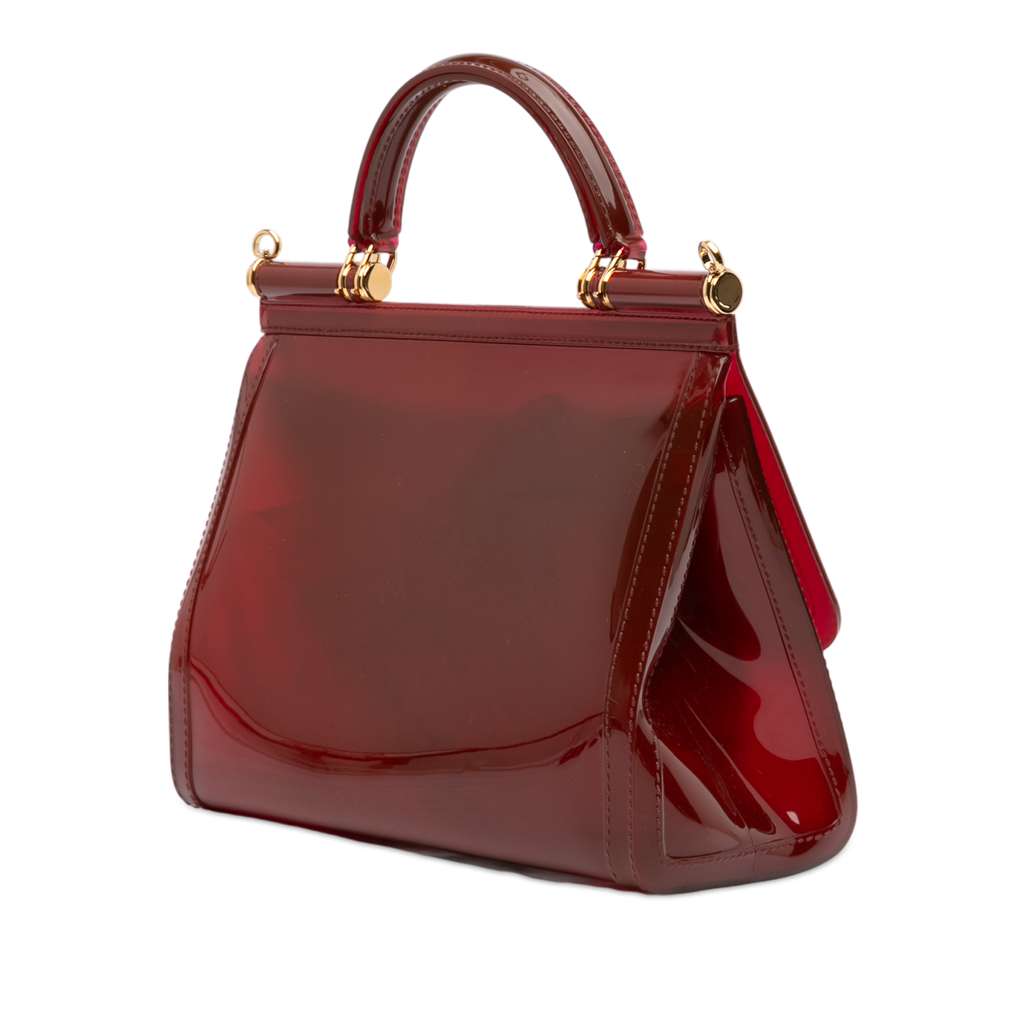 Dolce & Gabbana Medium PVC Miss Sicily Satchel Red Good condition - Back View