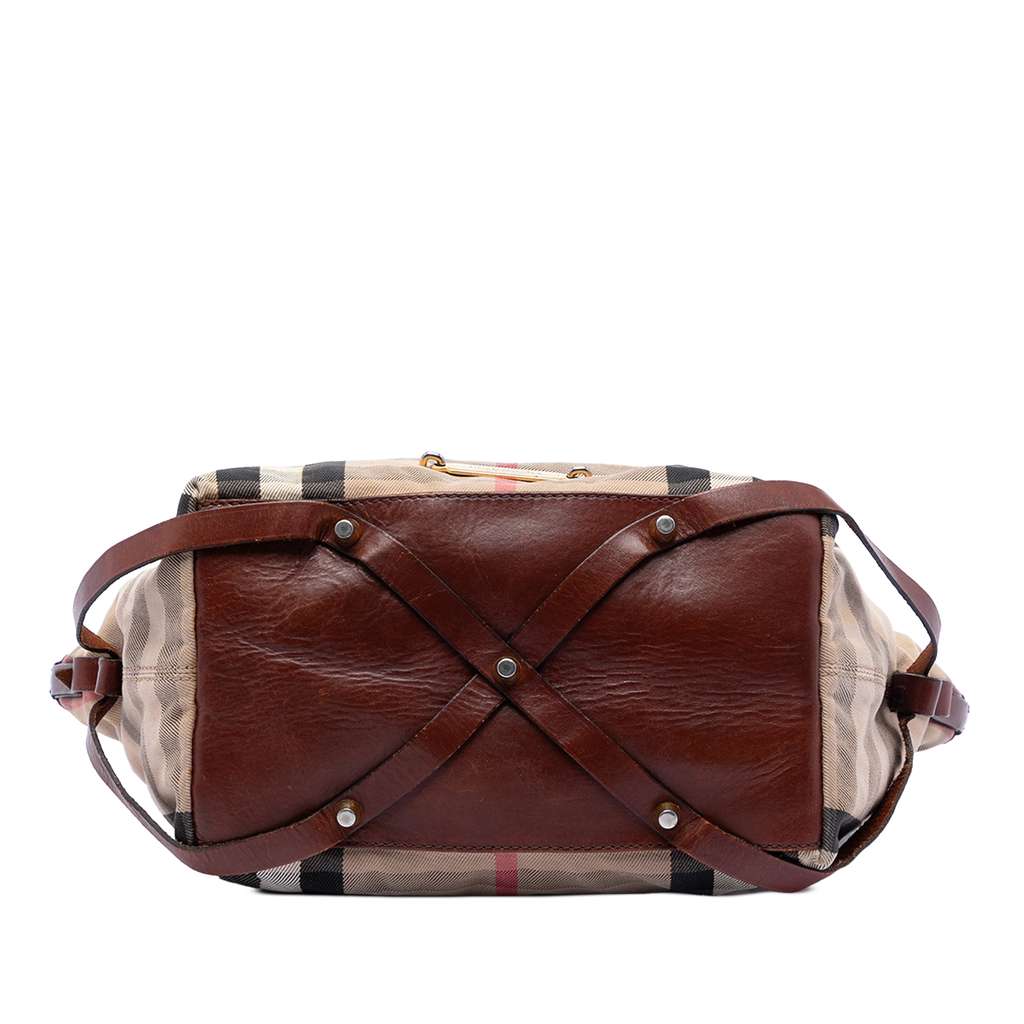 Burberry Small House Check Canvas Bridle Salisbury Tote Brown Canvas Good condition - Inside View