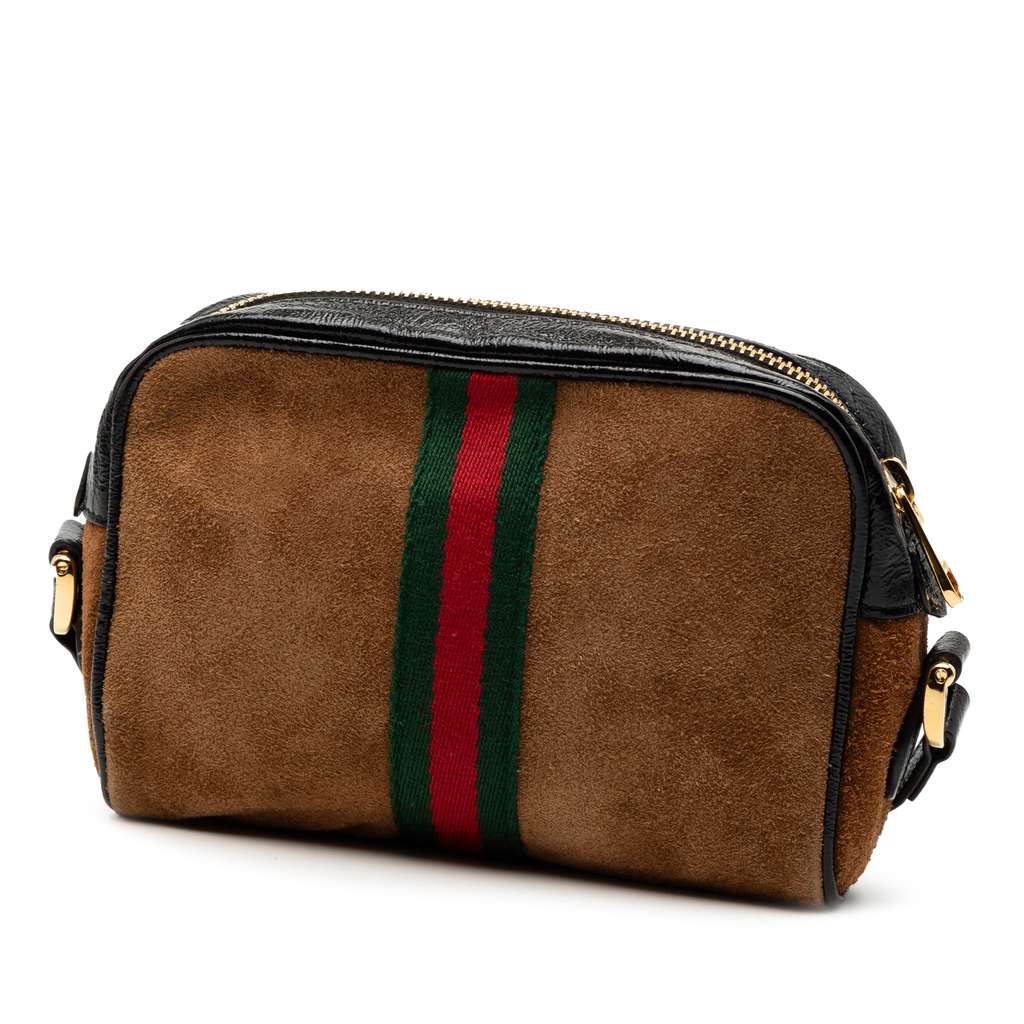 Gucci Mini Suede Ophidia Crossbody Brown Leather Good condition - Back View