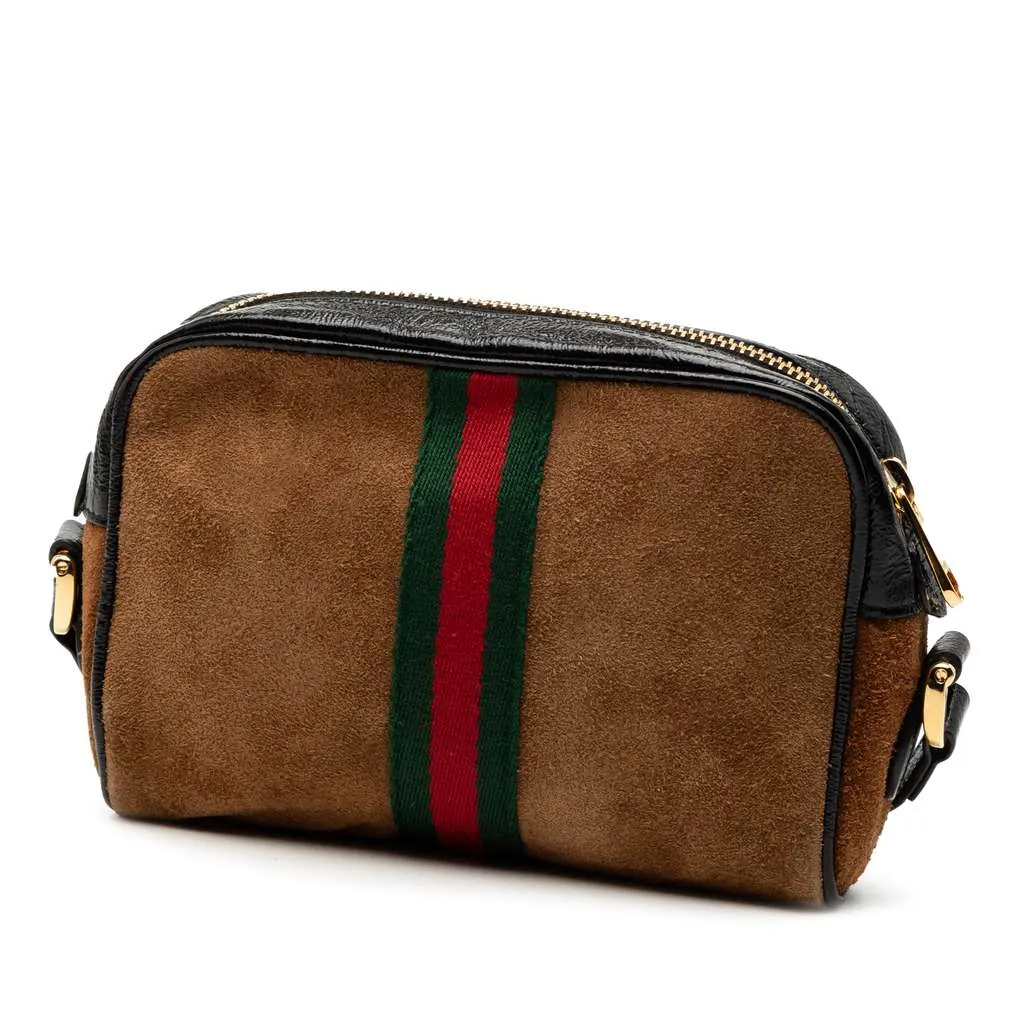 Gucci Mini Suede Ophidia Crossbody Brown Leather Very good - Back View