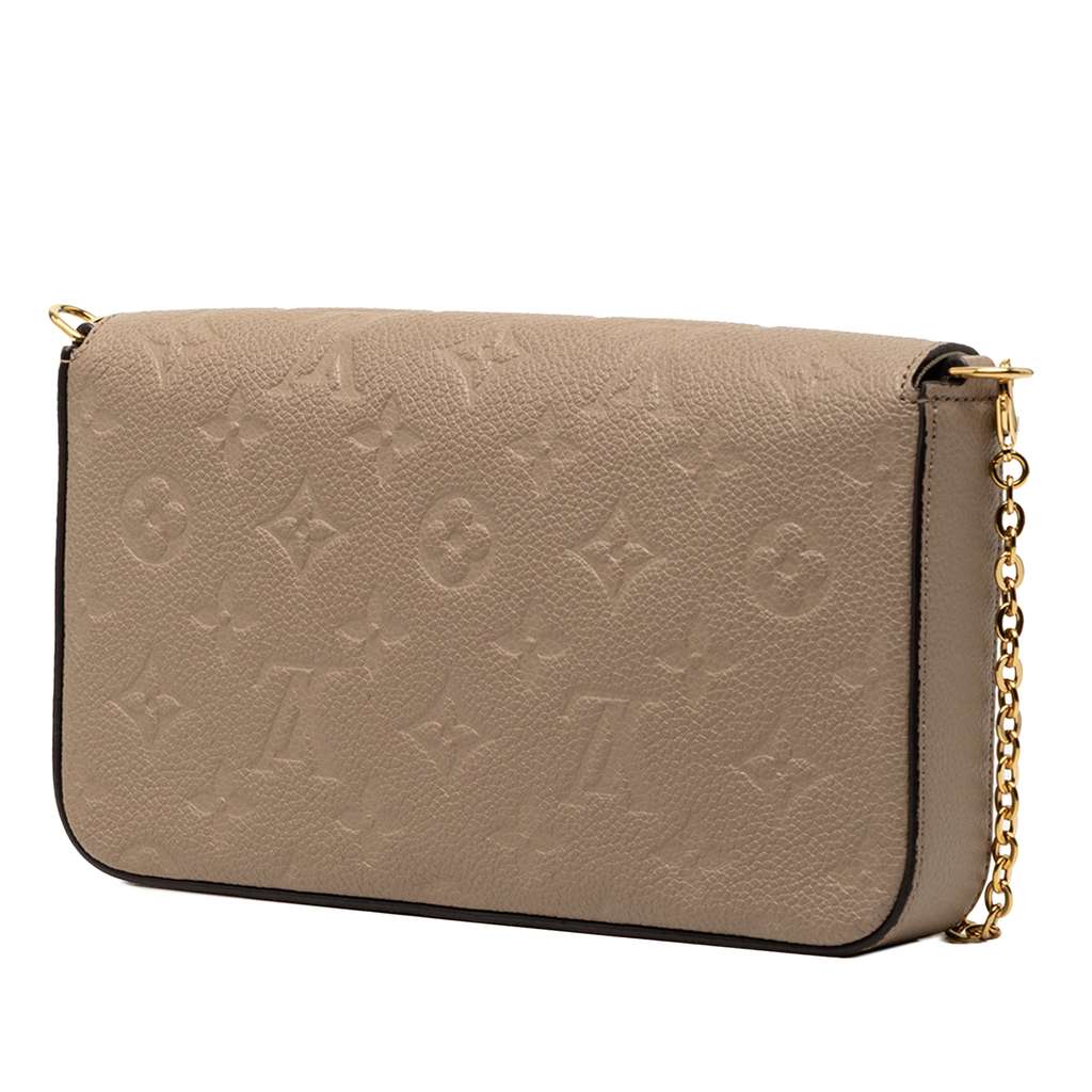 Louis Vuitton Monogram Empreinte Pochette Felicie Brown Leather Good condition - Back View