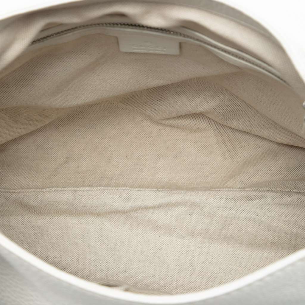 Gucci Large Calfskin Techno Horsebit Satchel White Leather Good condition - Model View