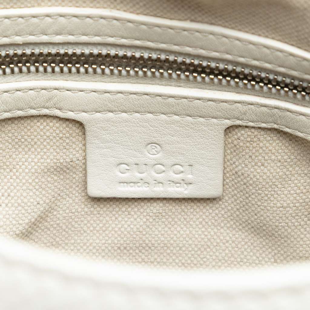 Gucci Large Calfskin Techno Horsebit Satchel White Leather Good condition - Box View