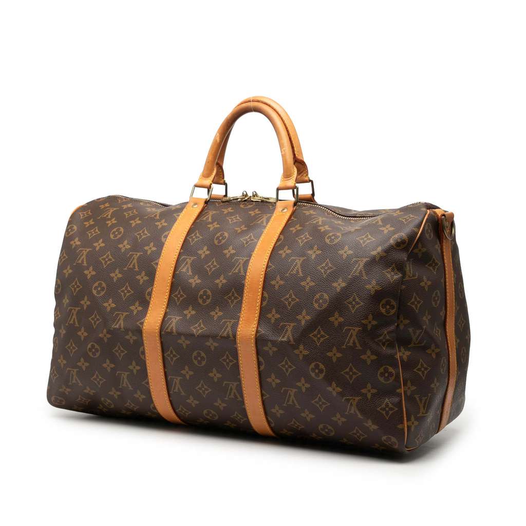 Louis Vuitton Monogram Keepall Bandouliere 50 Brown Good condition - Back View