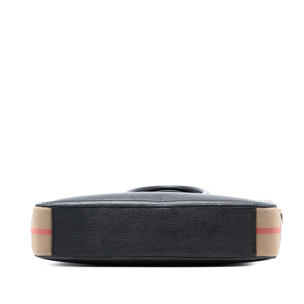 Burberry Leather and Mega Check Canvas Banwell Tote Black Leather Good condition - Inside View