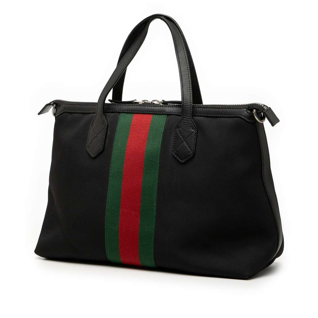 Gucci Canvas Techno Web Satchel Black Canvas Good condition - Back View