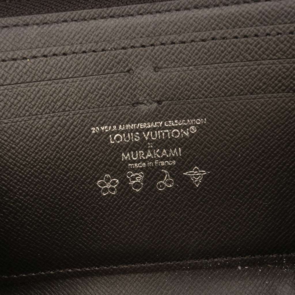Louis Vuitton Takashi Murakami Monogram Multicolore Zippy Wallet Black Good condition - Box View